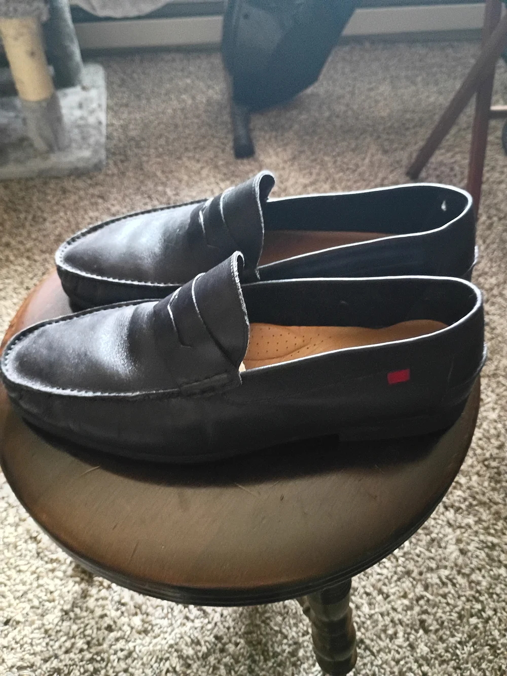 Classic Black Leather Penny Loafers Made In Brazil